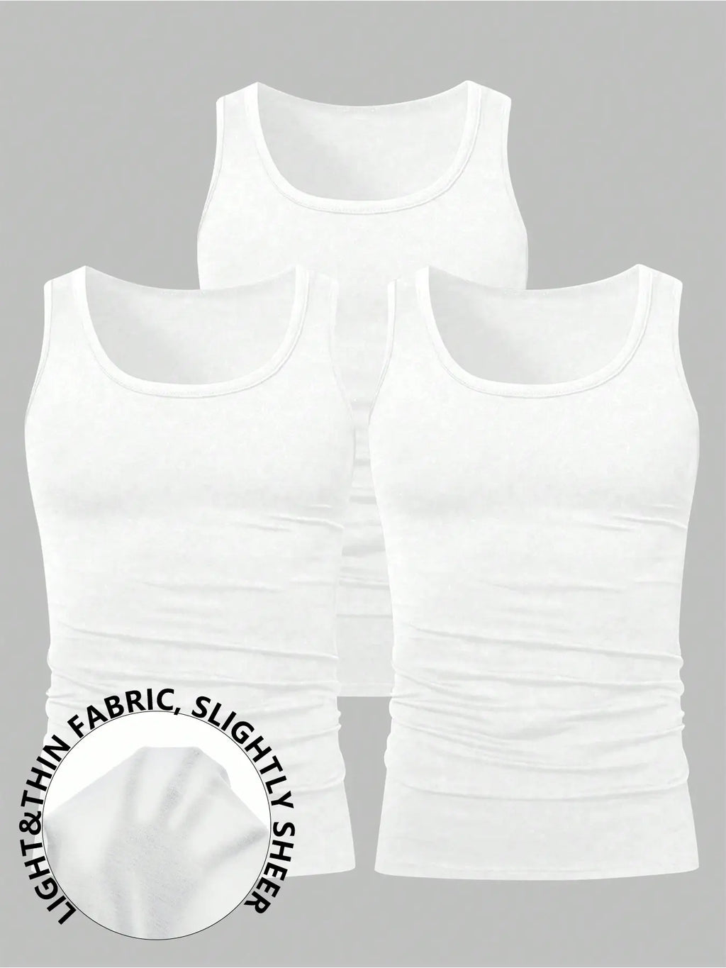 Men's Solid Color Scoop Neck Tank Top, Knitted Tank Tops, Menswear Regular Fit Casual Classic Comfy Breathable Sleeveless Top for Daily Wear, Men's All-Match Clothes for All Seasons, Matching, Summer Sleeveless Top