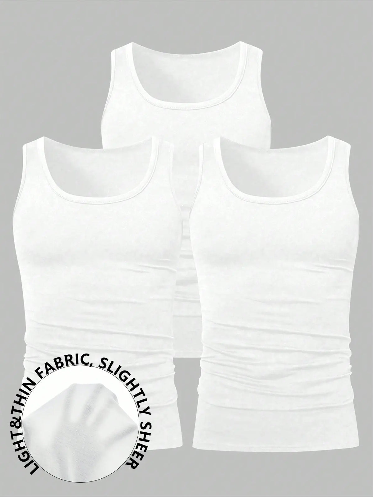 Men's Solid Color Scoop Neck Tank Top, Knitted Tank Tops, Menswear Regular Fit Casual Classic Comfy Breathable Sleeveless Top for Daily Wear, Men's All-Match Clothes for All Seasons, Matching, Summer Sleeveless Top