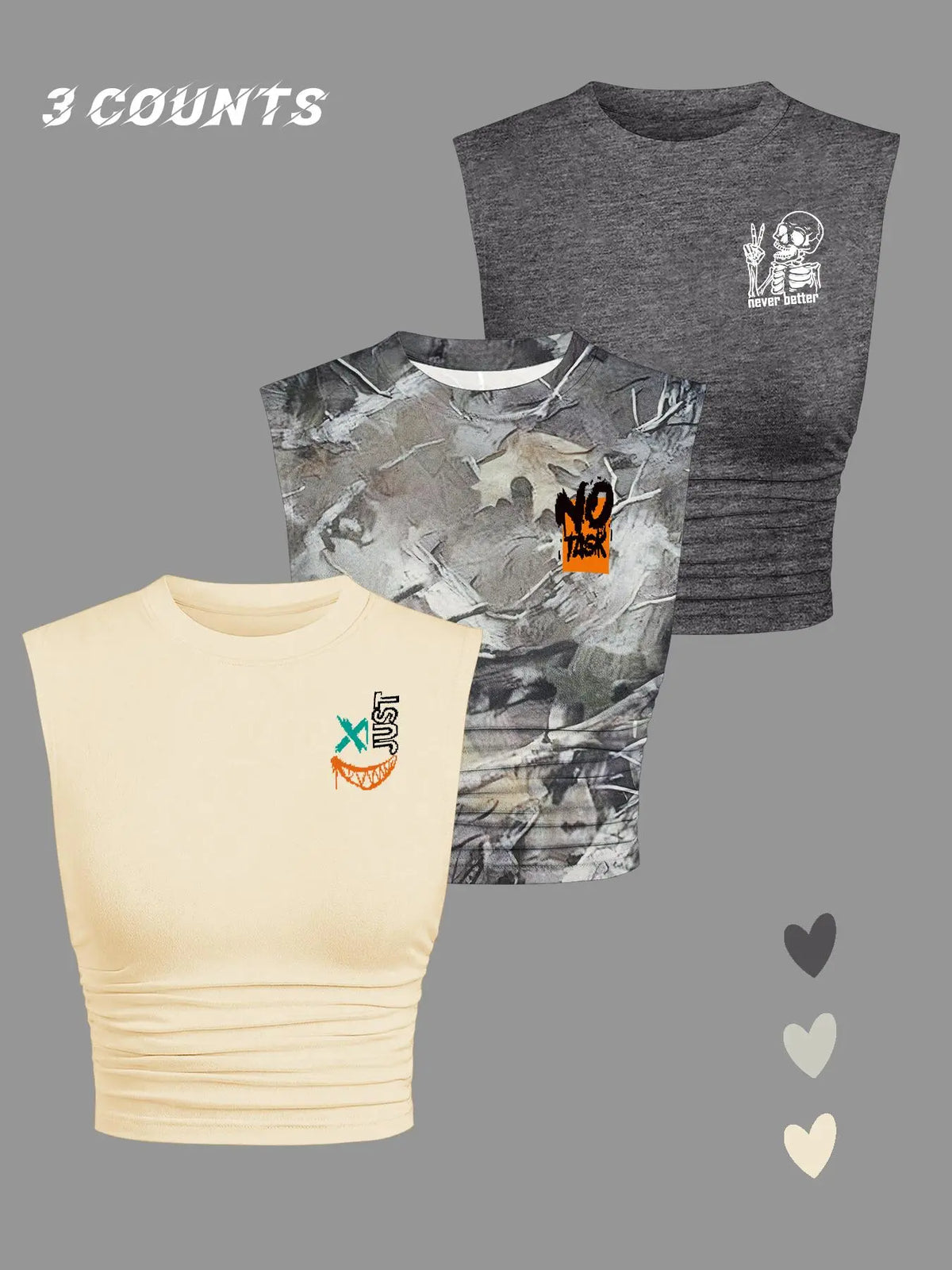 Women's Cartoon & Letter Print Round Neck Crop Tank Top, Graphic Tank Tops, Sleeveless Shirt Cropped Top for Summer, Ladies Clothes for Daily Wear, Socks