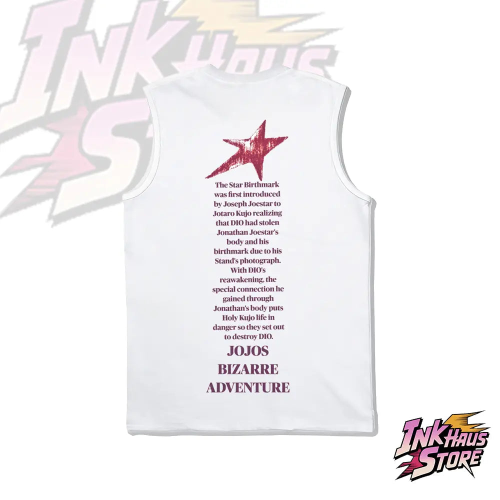 Streetwear Tank Top,JJBA jojo Star Mark anime fashion,gym fit,classical clean style,Sleeveless Cotton Unisex,breathable pure cotton
