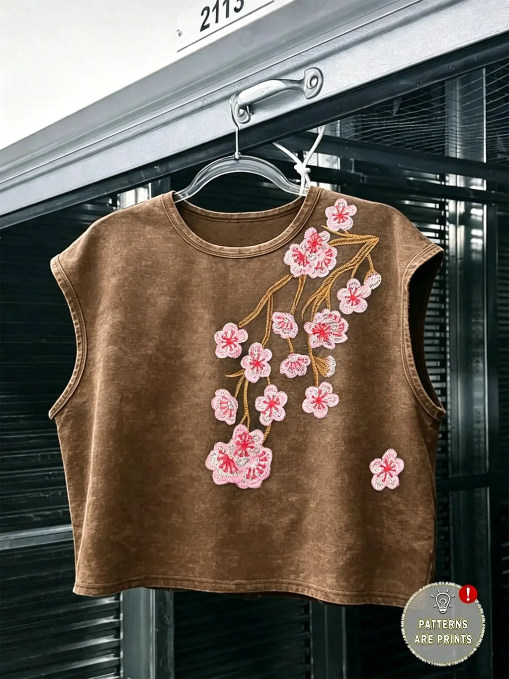 Unisex Washed Vintage Baggy Sakura Embroidery Print Sleeveless Embroidered Streetwear Tank Vest Tank Top | 100% Cotton Feel Y2K Sweet Cool High Street American Retro Streetwear