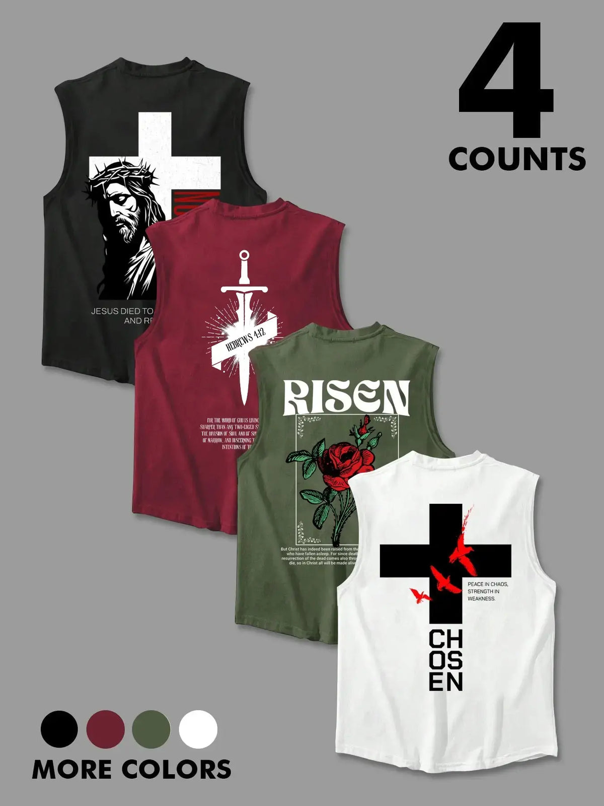 Men's Jesus Print Graphic Sleeveless Tank Top, Athletic Undershirt, Regular Fit Casual Gym Clothing Round Neck Top for Daily Wear, Men's Clothes for All Seasons, Socks