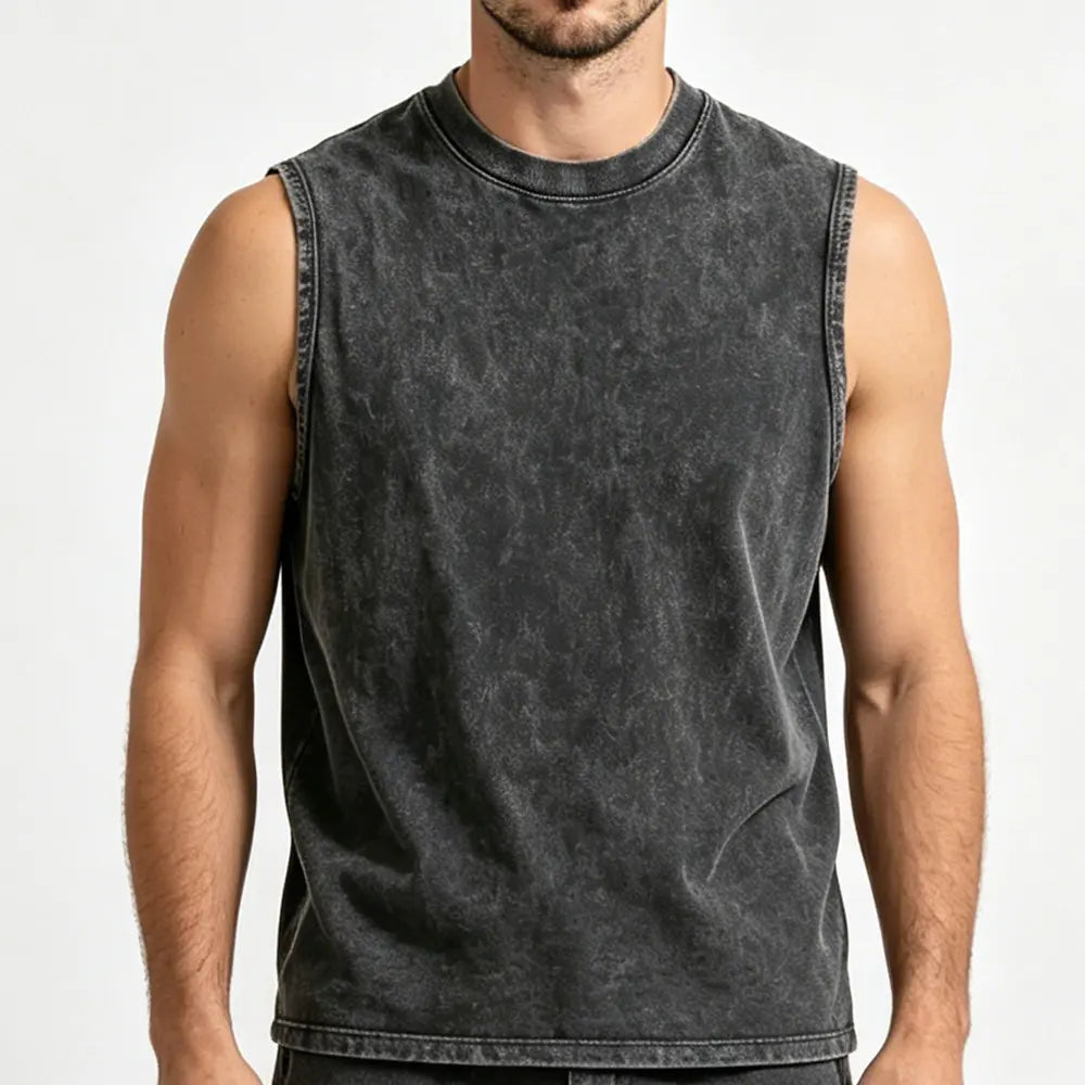 Just A Whore With A Dream Graphic Washed Vest - Funny Sarcastic Slogan Tee