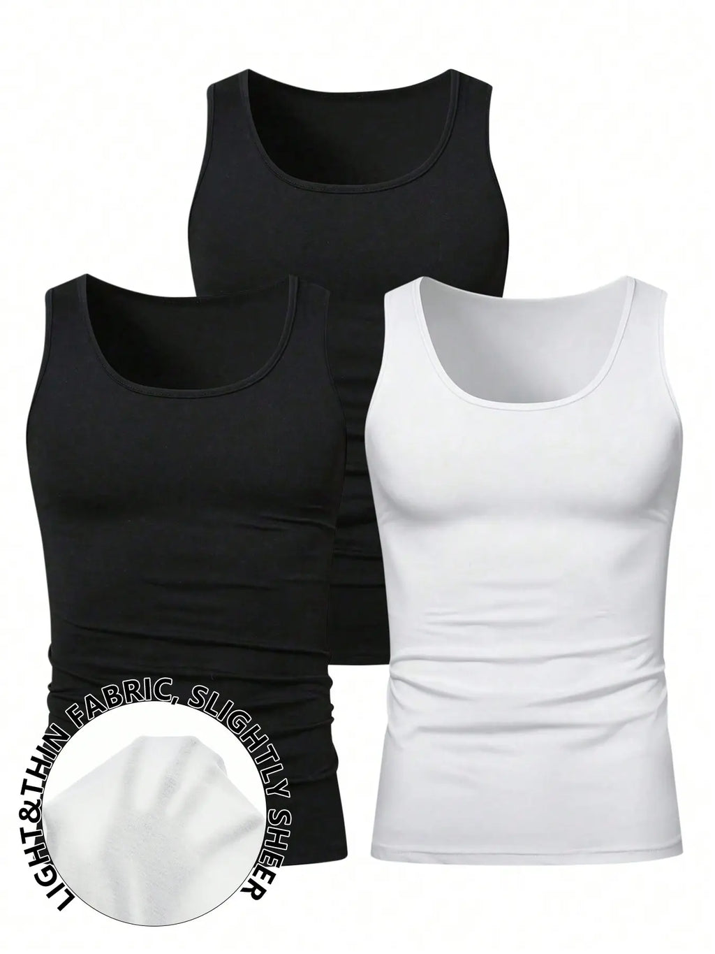 Men's Solid Color Scoop Neck Tank Top, Knitted Tank Tops, Menswear Regular Fit Casual Classic Comfy Breathable Sleeveless Top for Daily Wear, Men's All-Match Clothes for All Seasons, Matching, Summer Sleeveless Top
