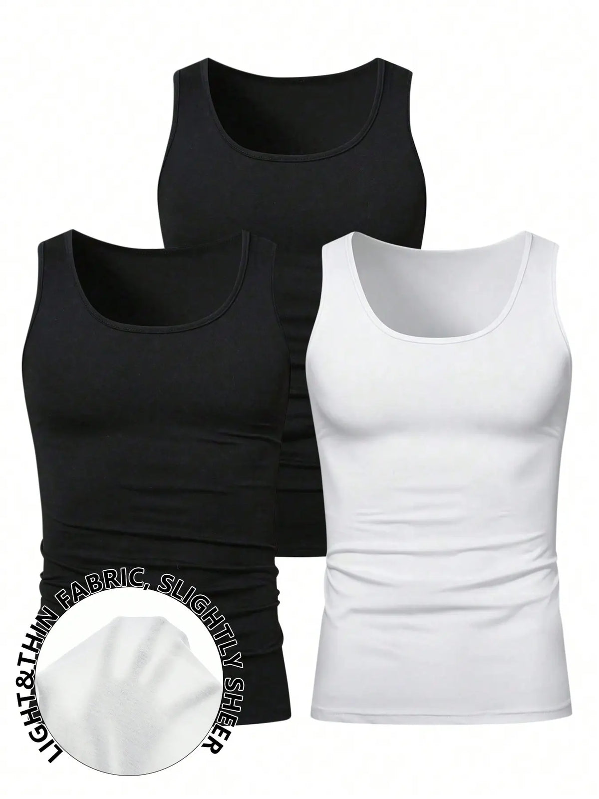 Men's Solid Color Scoop Neck Tank Top, Knitted Tank Tops, Menswear Regular Fit Casual Classic Comfy Breathable Sleeveless Top for Daily Wear, Men's All-Match Clothes for All Seasons, Matching, Summer Sleeveless Top